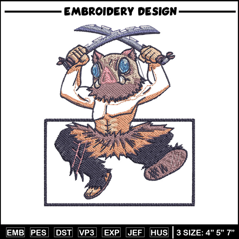 Inosuke funny embroidery design, Inosuke embroidery, Embroidery shirt, Embroidery file, Anime design, Digital download.jpg