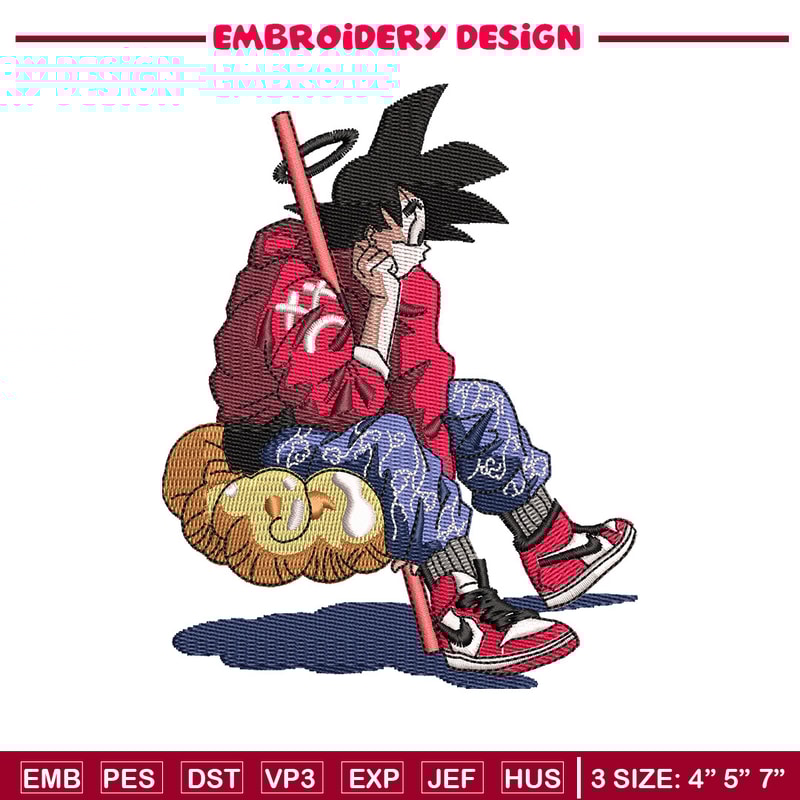 Goku man embroidery design, Dragonball embroidery, Anime design, Embroidery shirt, Embroidery file, Digital download.jpg