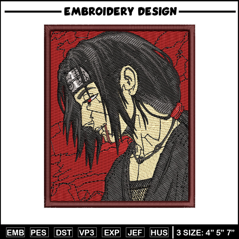 Itachi rectangle embroidery design, Naruto embroidery, Anime design, Embroidery shirt, Embroidery file, Digital download.jpg