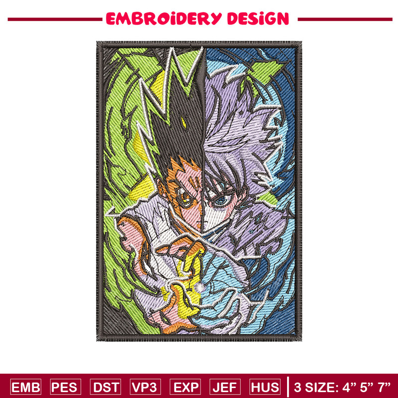 Gon killua poster embroidery design, Hxh embroidery, Anime design, Embroidery shirt, Embroidery file, Digital download.jpg