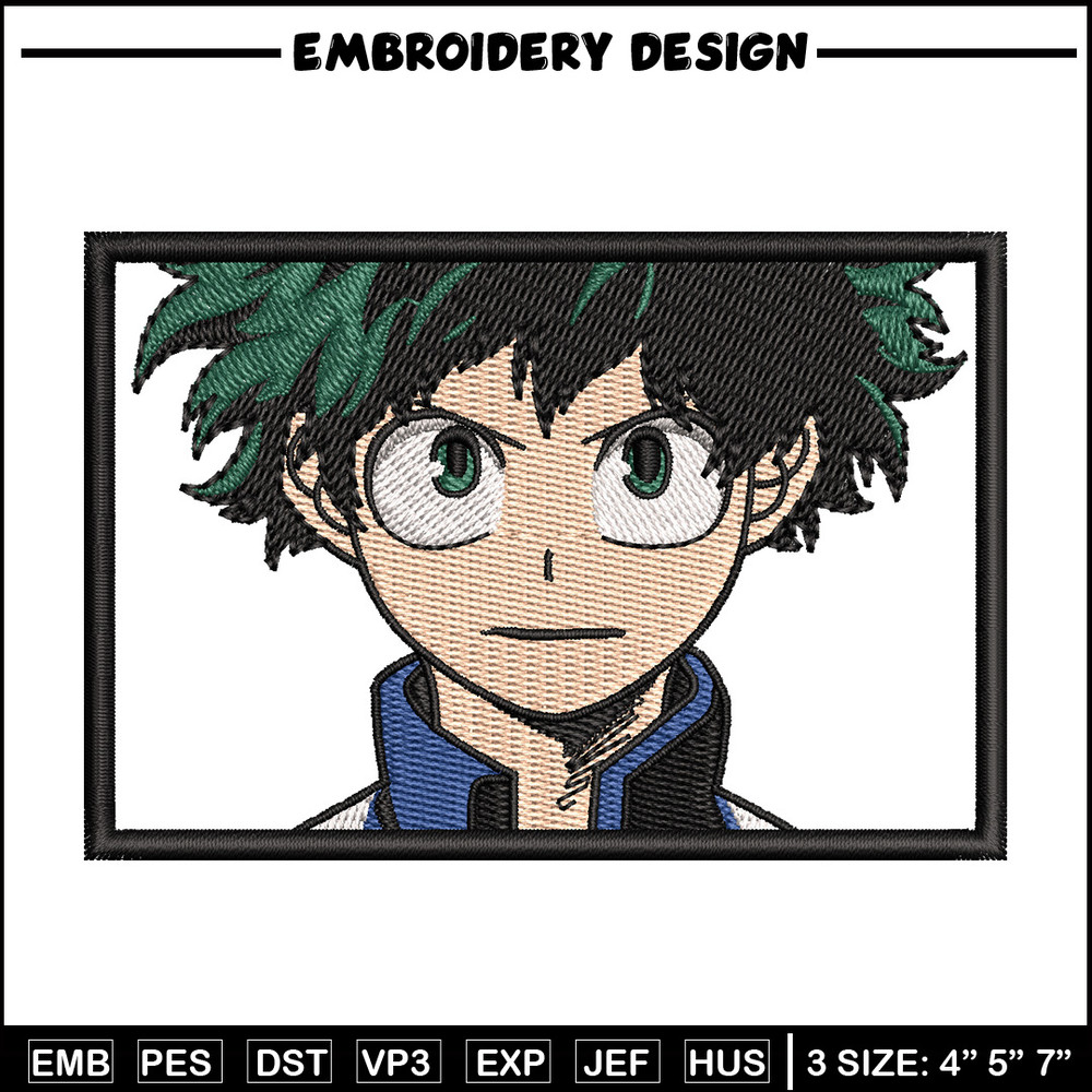 Izuku frame embroidery design, Mha embroidery, Anime design, Embroidery shirt, Embroidery file, Digital download.jpg