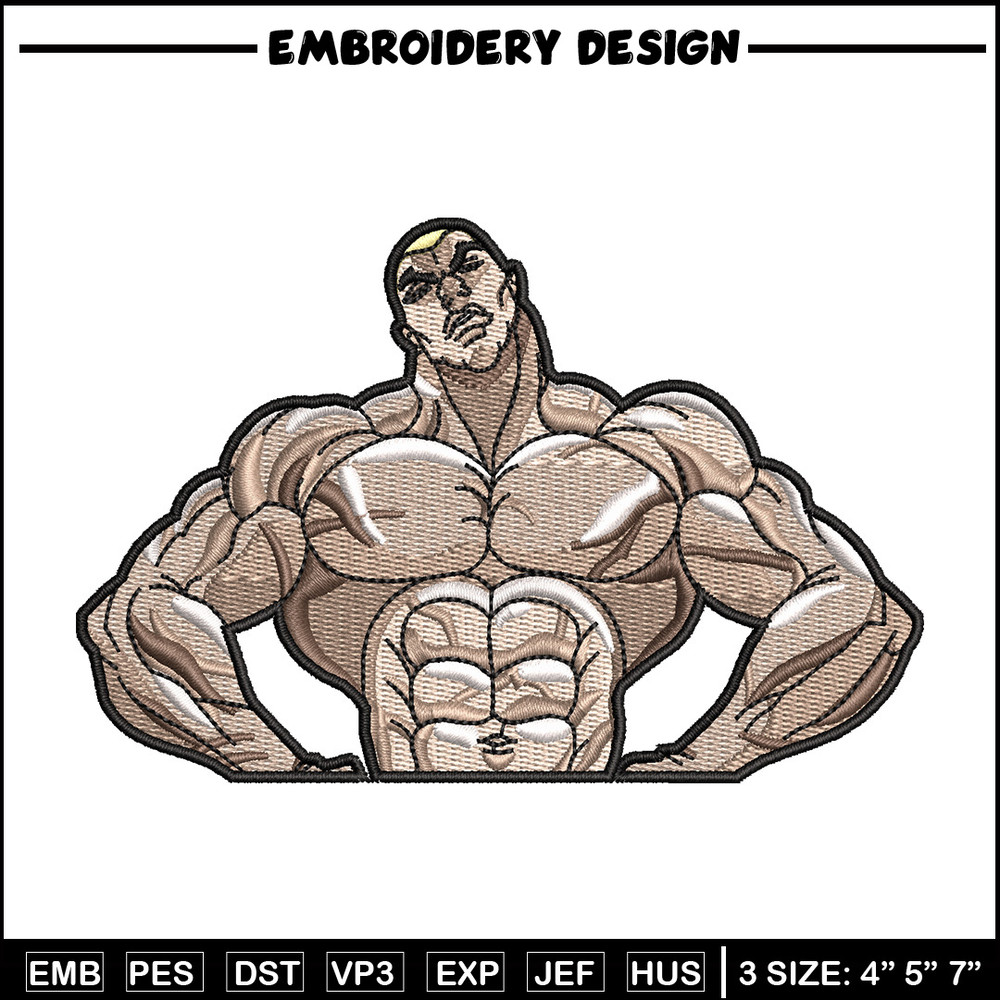 Jack hanma embroidery design, Baki embroidery, Anime design, Embroidery shirt, Embroidery file, Digital download.jpg