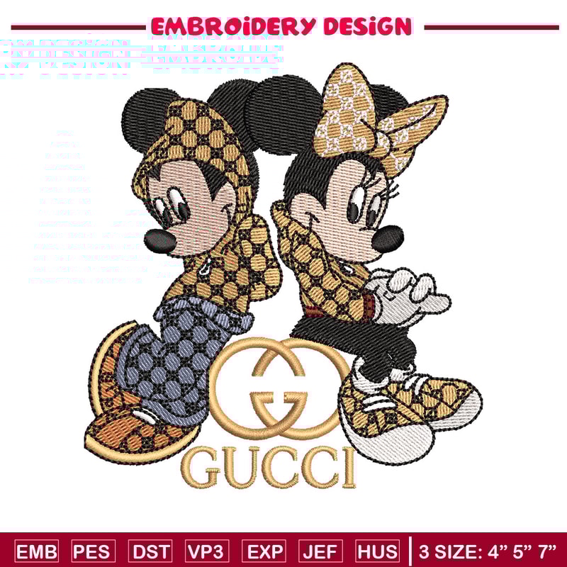 Gucci couple embroidery design, Mickey embroidery, Embroidery shirt, Embroidery file, Anime design, Digital download.jpg
