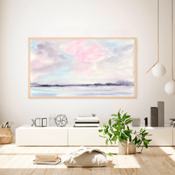 Samsung frame tv art Soft pink watercolor landscape TV wall art Abstract pink blue lilac watercolor wall art Digital Art