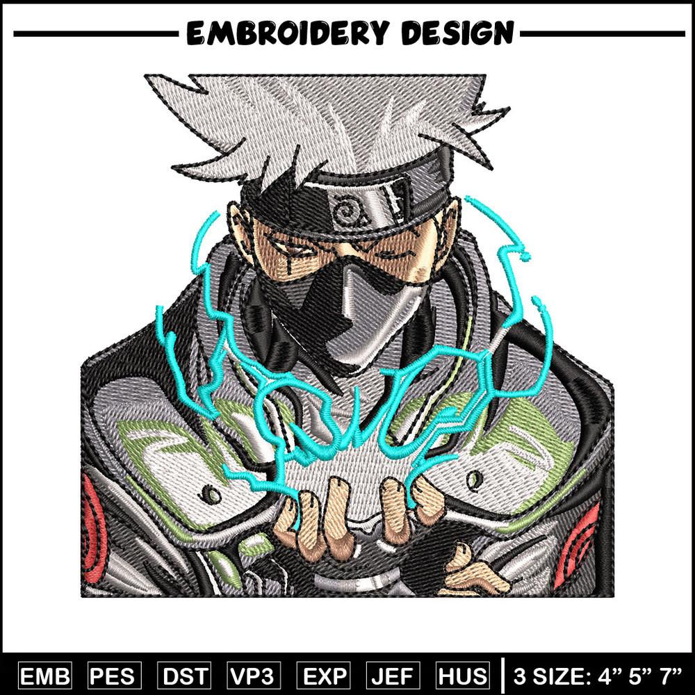 Kakashi chidori embroidery design, Naruto embroidery, Anime design, Embroidery shirt,Embroidery file,Digital download.jpg