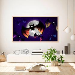Samsung frame tv art Bats Halloween TV wall art Digital Art