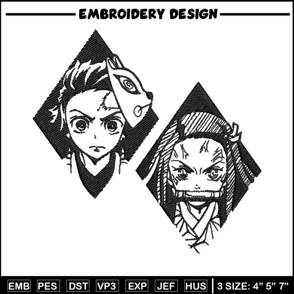 Kamado family embroidery design, Tanjiro embroidery, Anime design, Embroidery shirt, Embroidery file,Digital download.jpg