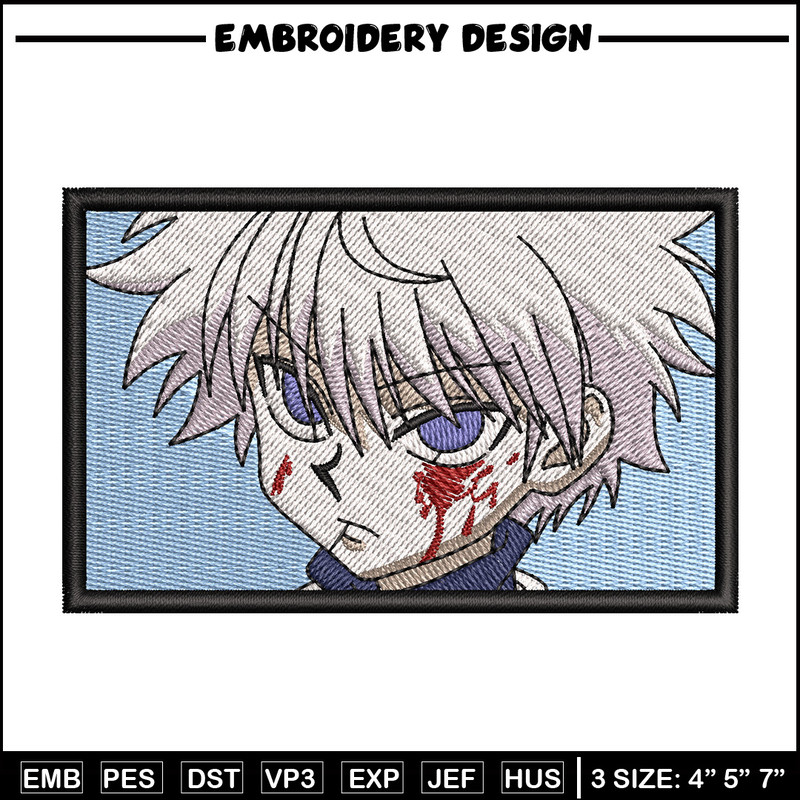 Killua embroidery design, Hunter x hunter embroidery, Anime design, Embroidery shirt, Embroidery file, Digital download.jpg