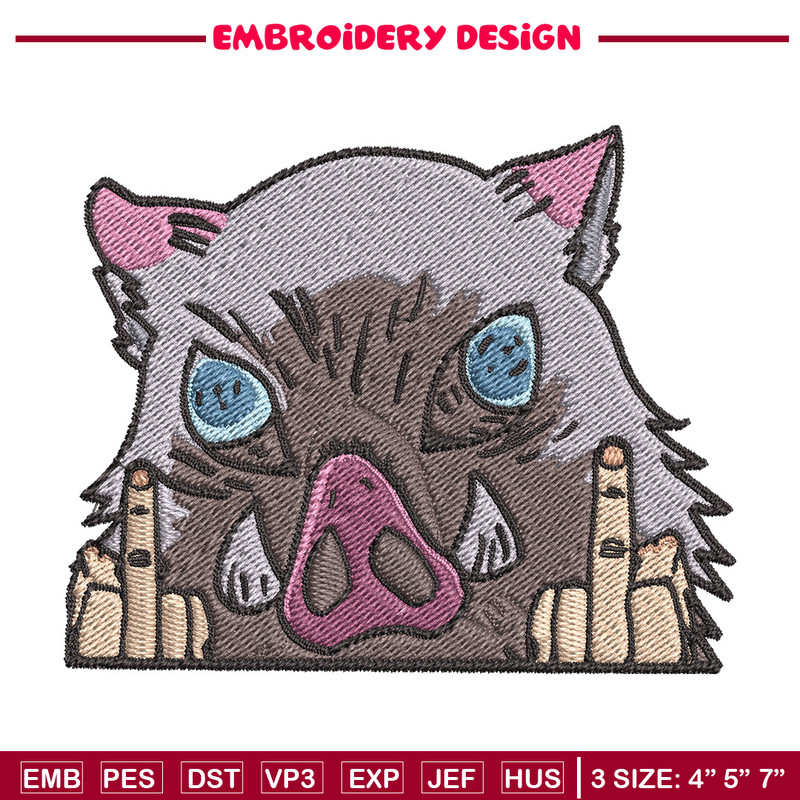 Inosuke boar embroidery design, Inosuke embroidery, Anime design, Embroidery shirt, Embroidery file,Digital download.jpg