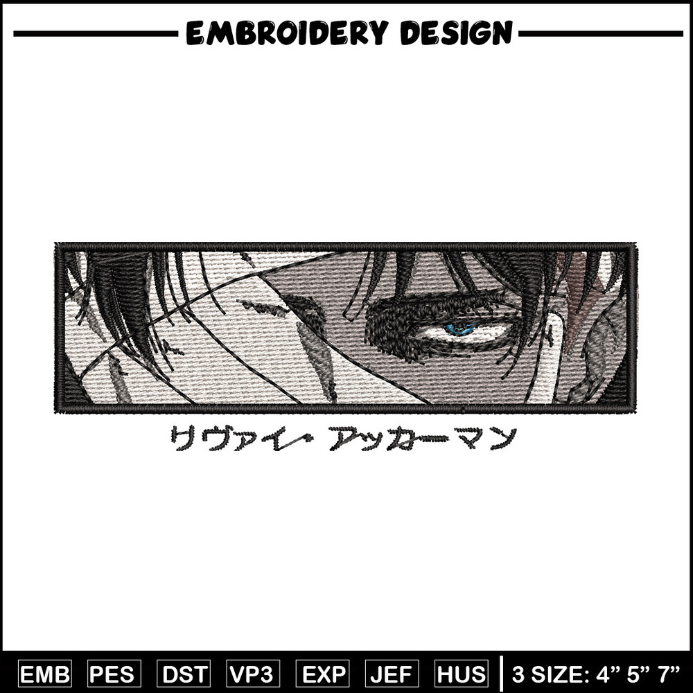 Levi eyes embroidery design, Aot embroidery, Anime design, Embroidery shirt, Embroidery file, Digital download.jpg