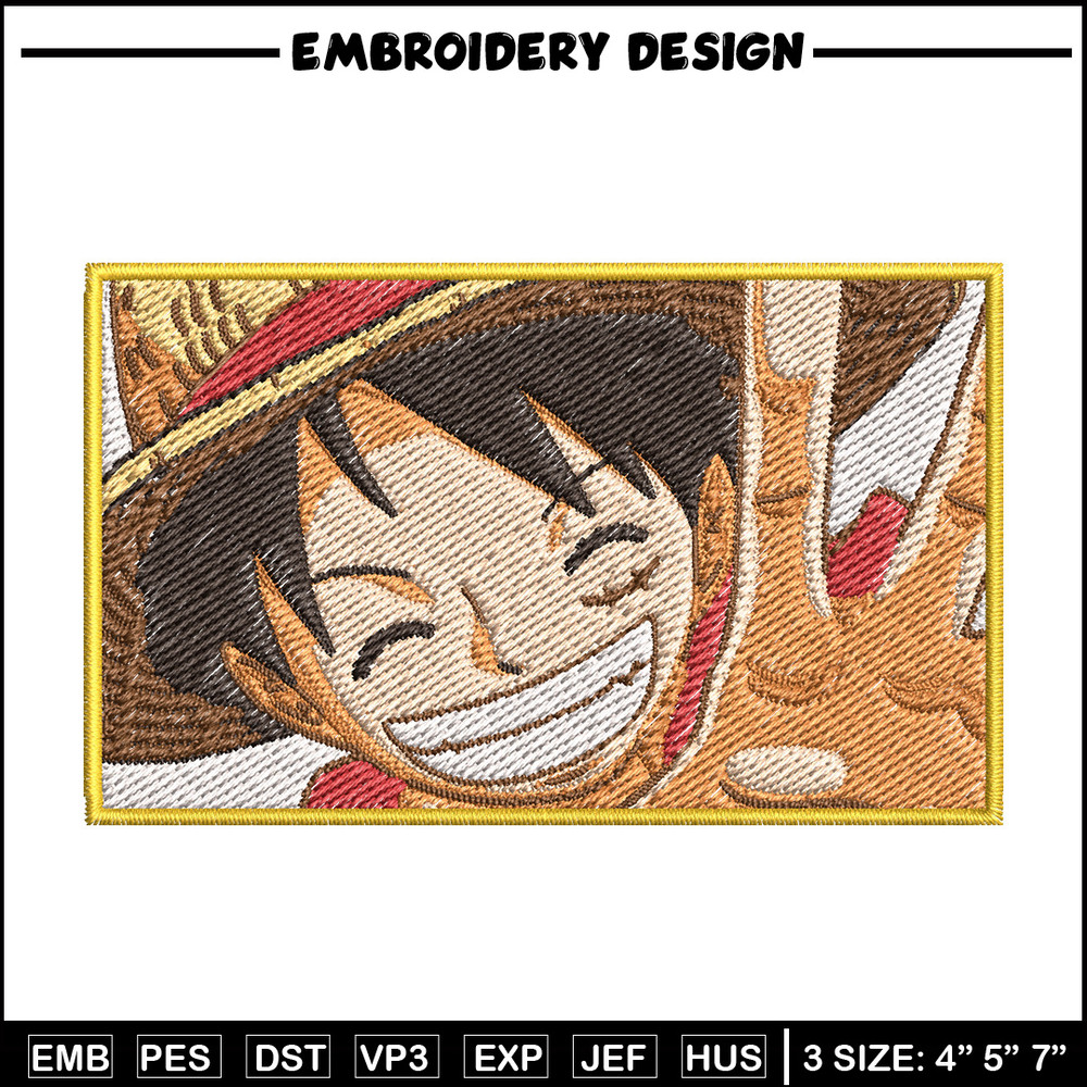 Luffy embroidery design, One piece embroidery, Anime design, Embroidery file, Embroidery shirt, Digital download (10).jpg