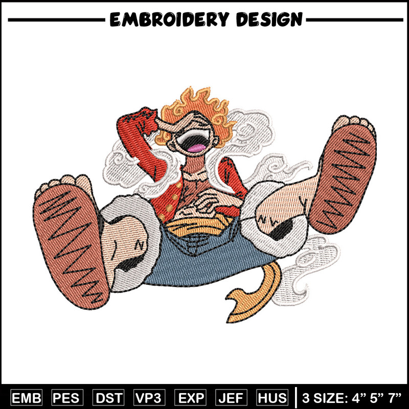 Luffy g5 laugh embroidery design, One piece embroidery,Anime design, Embroidery shirt, Embroidery file, Digital download.jpg
