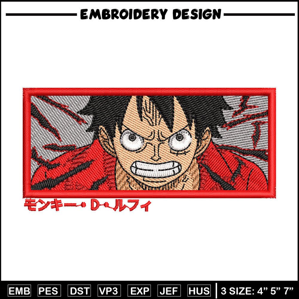 Luffy haki embroidery design, One piece embroidery, Anime design, Embroidery shirt, Embroidery file, Digital download.jpg