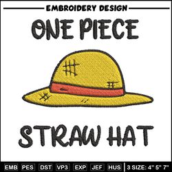 Luffy hat embroidery design, One piece embroidery, Anime design, Embroidery file, Embroidery shirt, Digital download