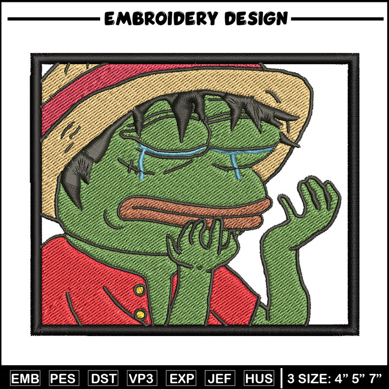 Luffy meme embroidery design, One piece embroidery, Anime design, Embroidery shirt, Embroidery file, Digital download.jpg