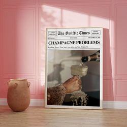 champagne problems poster, taylor swift newspaper print, champagne problems print, evermore champagne problems, champagn