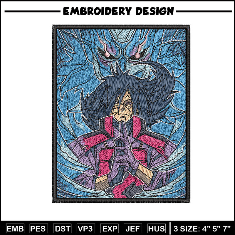 Madara poster embroidery design, Naruto embroidery, Anime design, Embroidery shirt, Embroidery file, Digital download.jpg