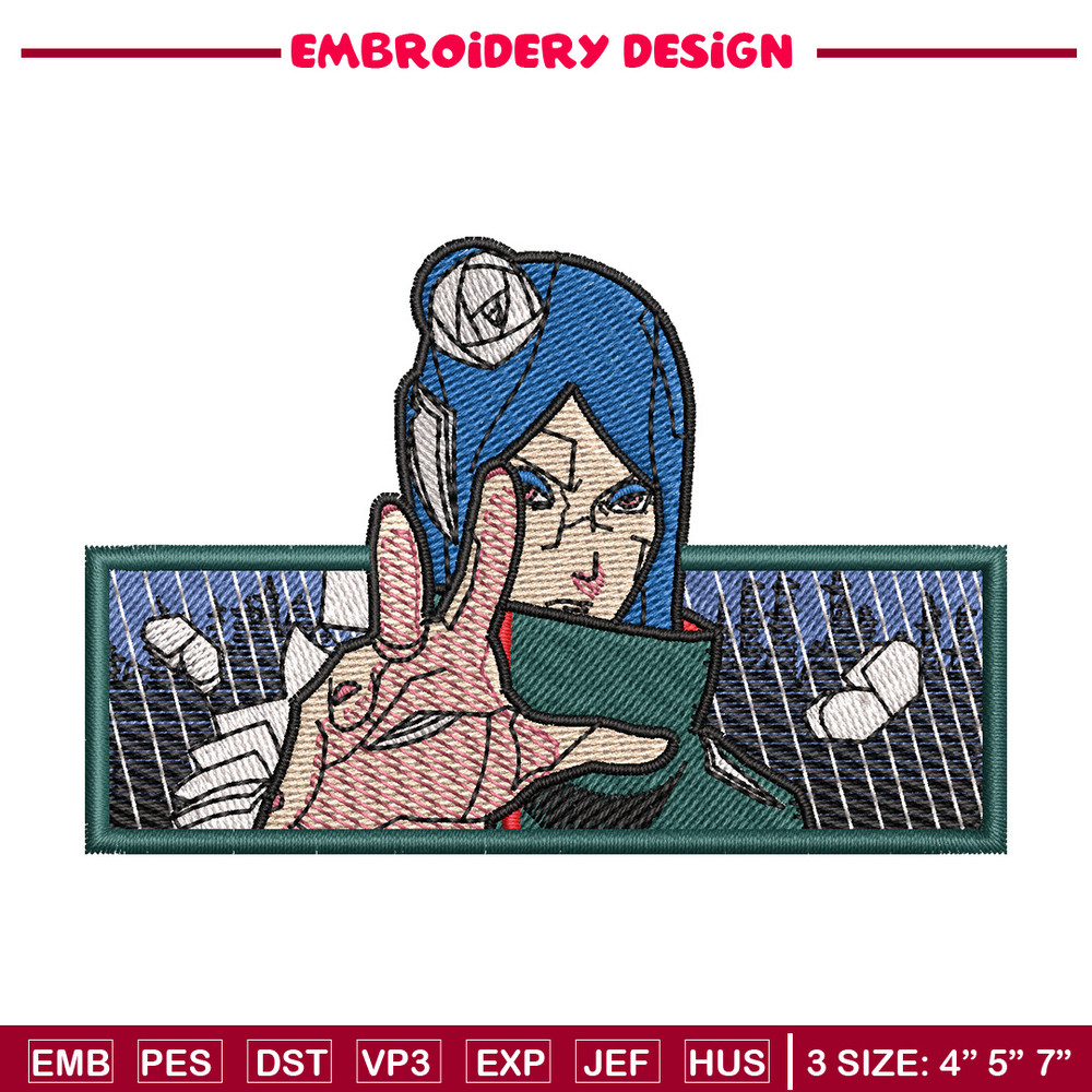 Konan frame embroidery design, Naruto embroidery, Anime design, Embroidery shirt, Embroidery file, Digital download.jpg