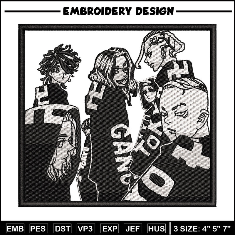 Mikey friends embroidery design, Mikey embroidery, Anime design, Embroidery shirt, Embroidery file, Digital download.jpg