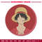Luffy circle embroidery design, One piece embroidery, Anime design, Embroidery file, Embroidery shirt, Digital download.jpg