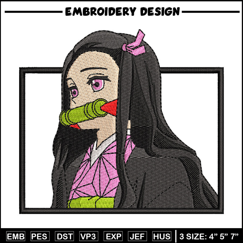 Nezuko bamboo box embroidery design, Nezuko embroidery, Anime design, Embroidery shirt, Embroidery file,Digital download.jpg