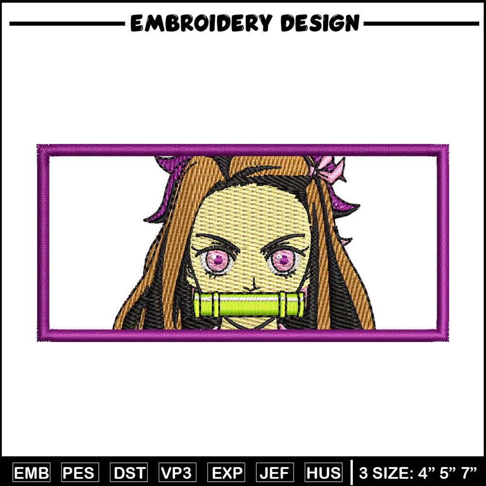 Nezuko bamboo embroidery design, Neuzko embroidery, Anime design, Embroidery shirt, Embroidery file, Digital download.jpg