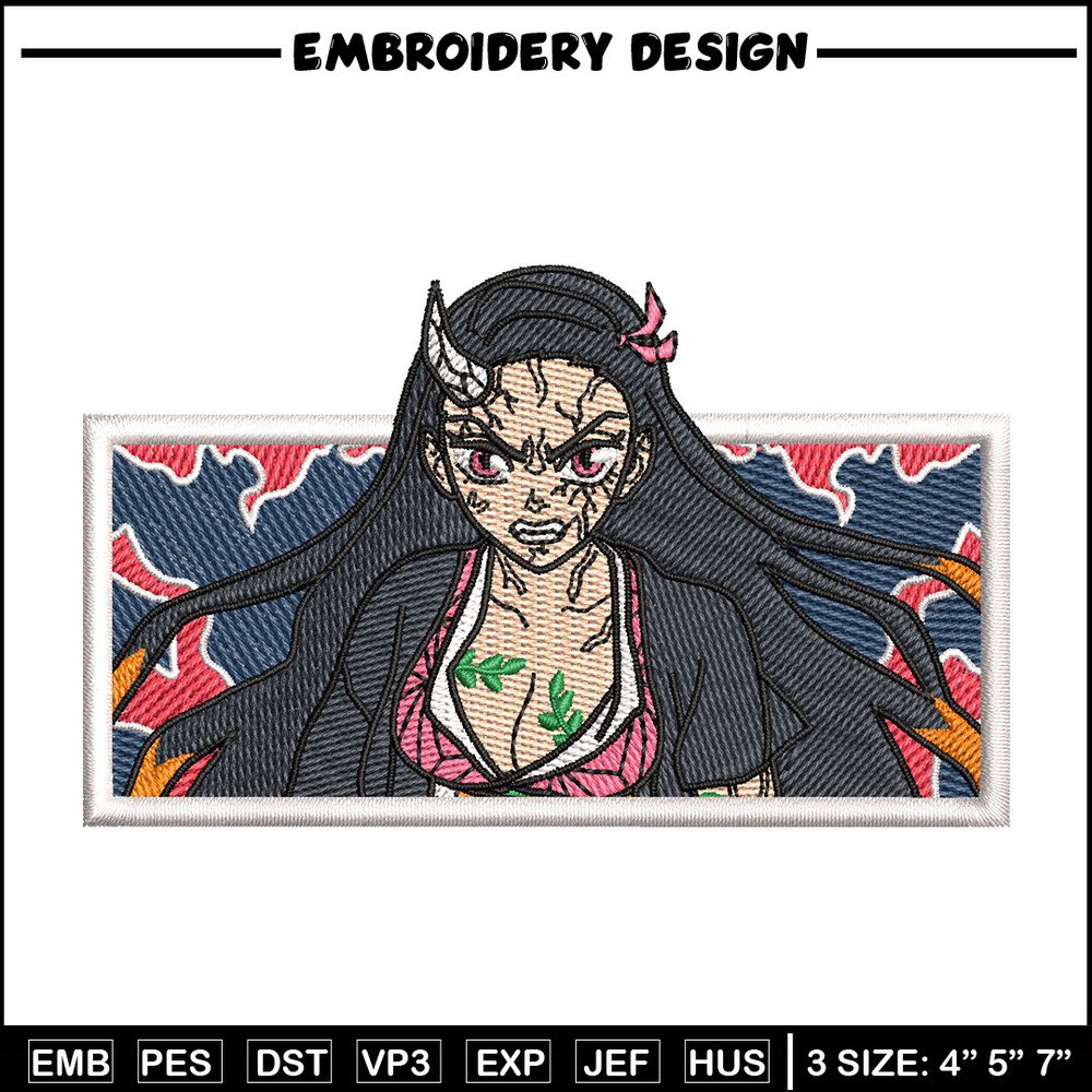 Nezuko demon box embroidery design, Neuzko embroidery, Anime design, Embroidery shirt, Embroidery file, Digital download.jpg