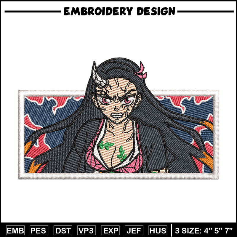 Nezuko demon box embroidery design, Neuzko embroidery, Anime design, Embroidery shirt, Embroidery file, Digital download.jpg