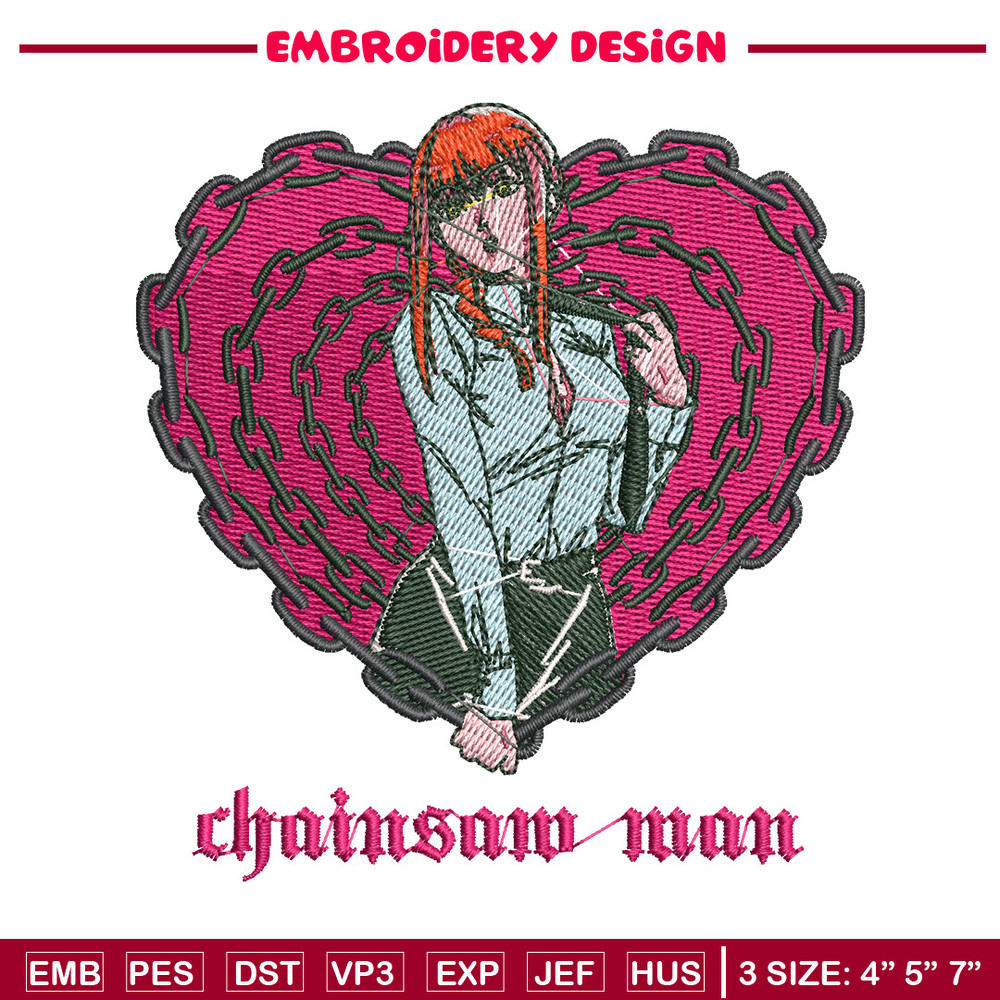 Makima embroidery design, Chainsaw man embroidery, Anime design, Embroidery shirt, Embroidery file, Digital download.jpg