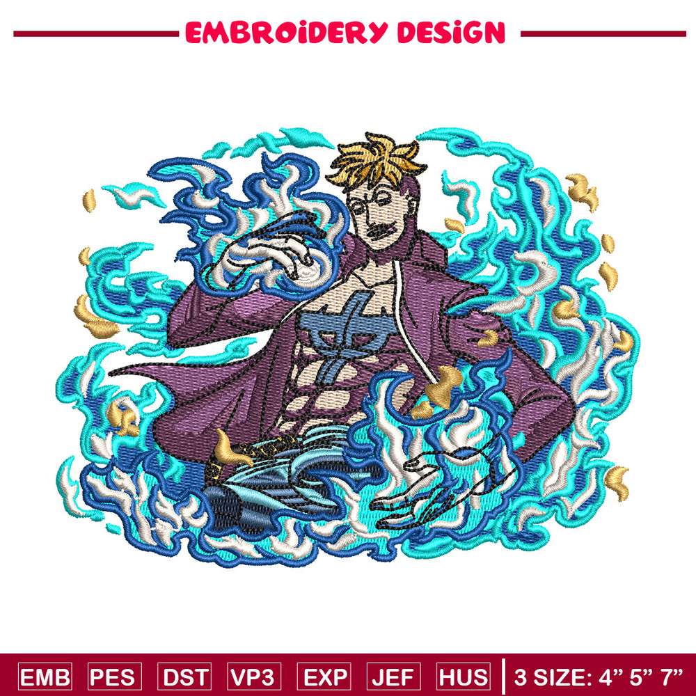 Marco embroidery design, One piece embroidery, Anime design, Embroidery shirt, Embroidery file, Digital download.jpg