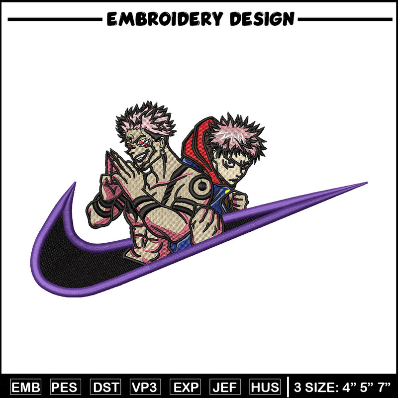 Nike sukuna embroidery design, Jujutsu embroidery, Anime design, Embroidery shirt, Embroidery file, Digital download.jpg