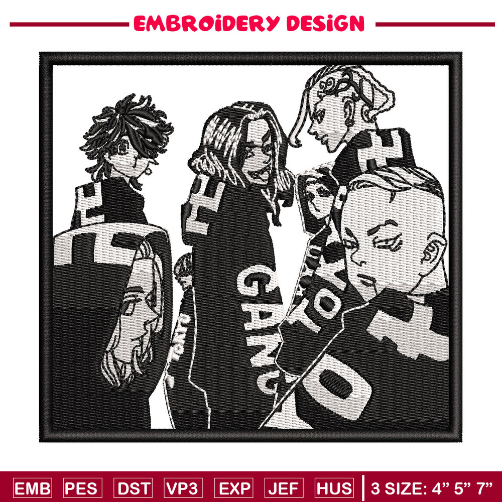 Mikey friends embroidery design, Mikey embroidery, Anime design, Embroidery shirt, Embroidery file, Digital download.jpg