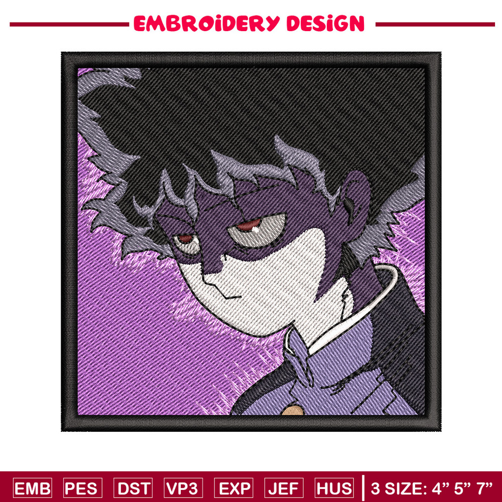 Mob 100 embroidery design, Mob psycho embroidery, Anime design, Embroidery shirt, Embroidery file, Digital download.jpg