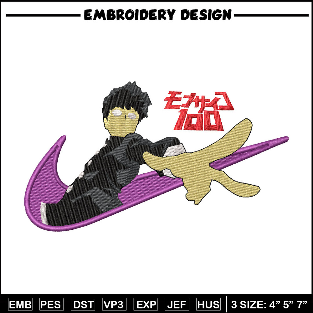 Nike x mob embroidery design, Mob psycho embroidery, Nike design, Embroidery shirt, Embroidery file, Digital download.jpg