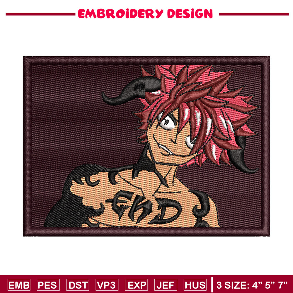 Natsu frame embroidery design, Fairy tail embroidery, Anime design, Embroidery shirt, Embroidery file, Digital download.jpg