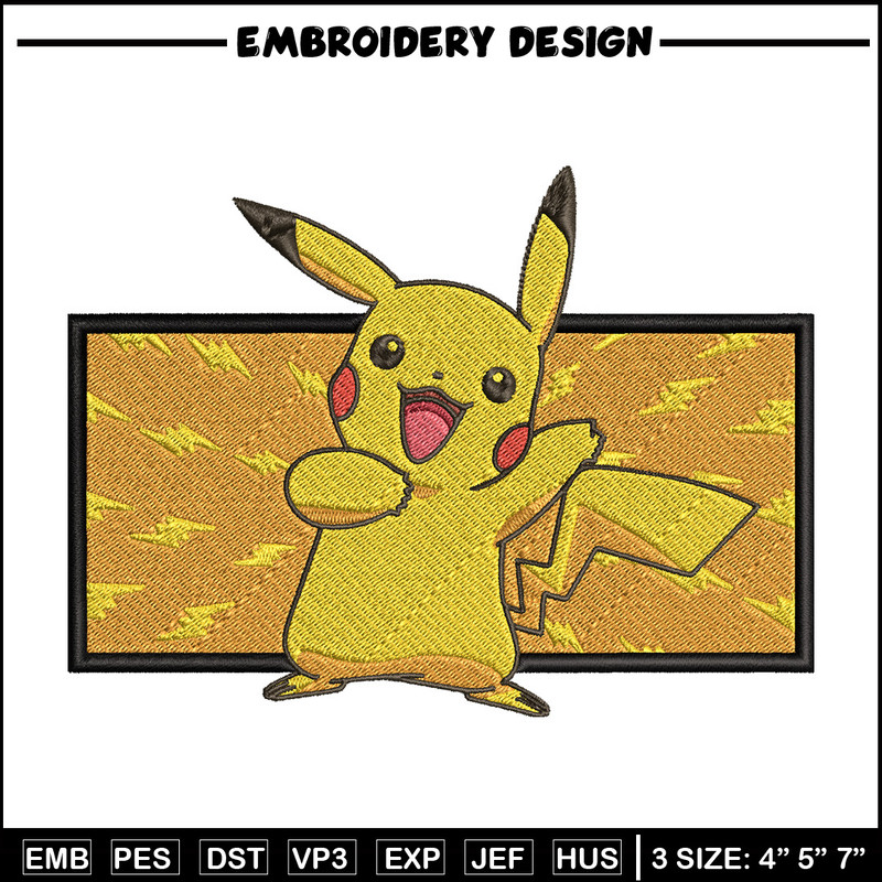 Pikachu box embroidery design, Pokemon embroidery, Anime design, Embroidery file, Digital download, Embroidery shirt.jpg