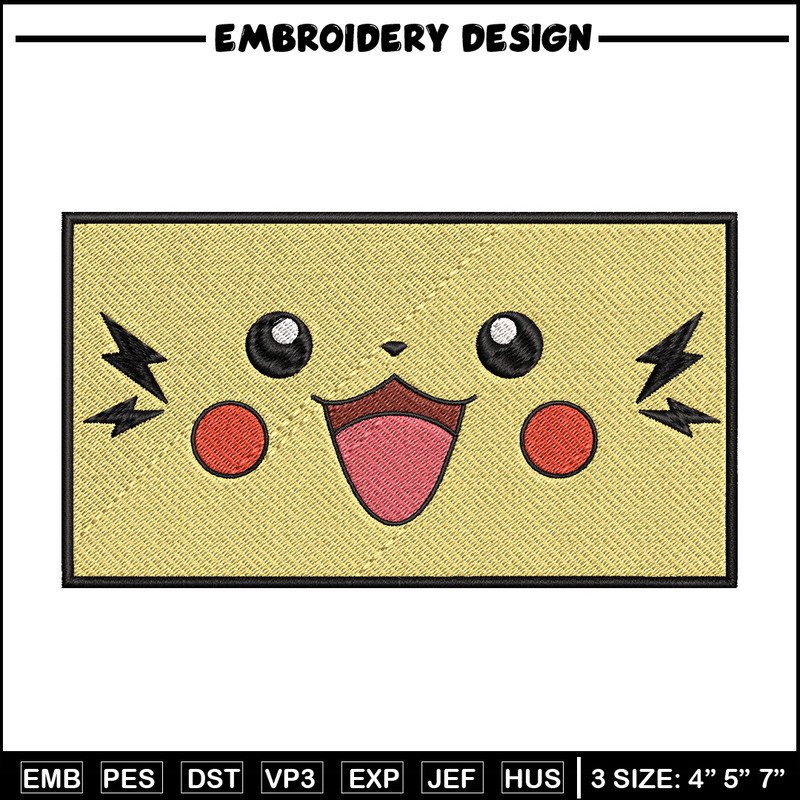 Pikachu frame embroidery design, Pokemon embroidery, Anime design, Embroidery file, Digital download, Embroidery shirt.jpg