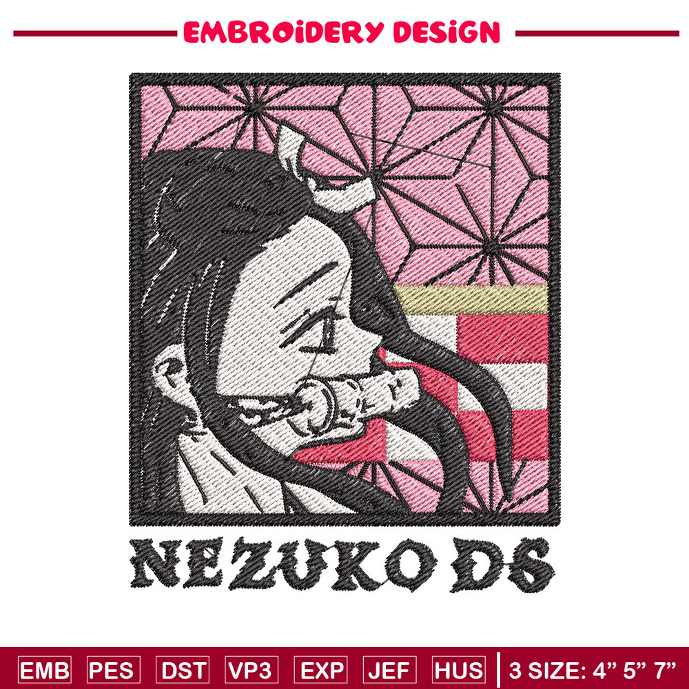 Nezuko ds embroidery design, Nezuko embroidery, Embroidery shirt, Embroidery file, Anime design, Digital download.jpg