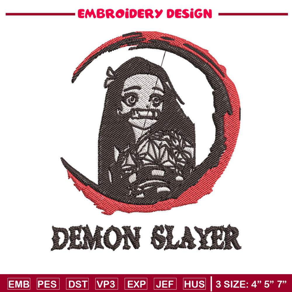 Nezuko moon embroidery design, Nezuko embroidery, Embroidery shirt, Embroidery file, Anime design, Digital download.jpg