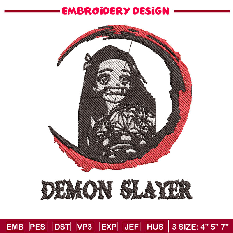 Nezuko moon embroidery design, Nezuko embroidery, Embroidery shirt, Embroidery file, Anime design, Digital download.jpg