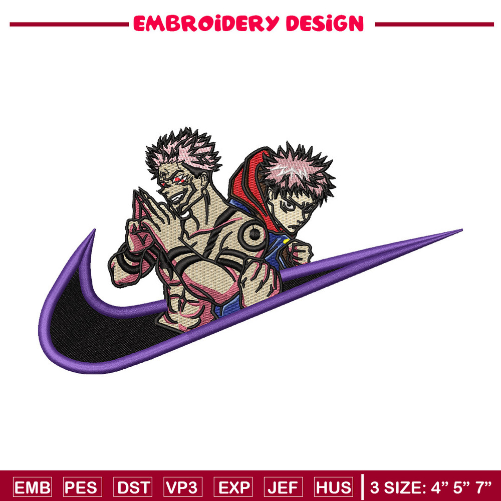 Nike sukuna embroidery design, Jujutsu embroidery, Anime design, Embroidery shirt, Embroidery file, Digital download.jpg