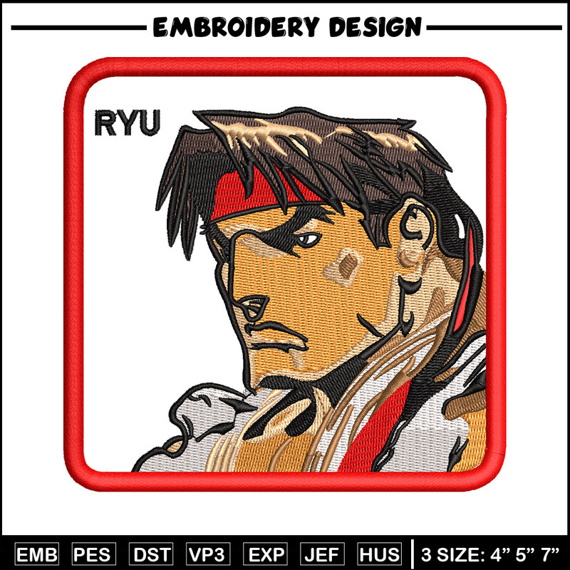 Ryu box embroidery design, Street Fighter embroidery, Anime design, Embroidery file, Embroidery shirt, Digital download.jpg