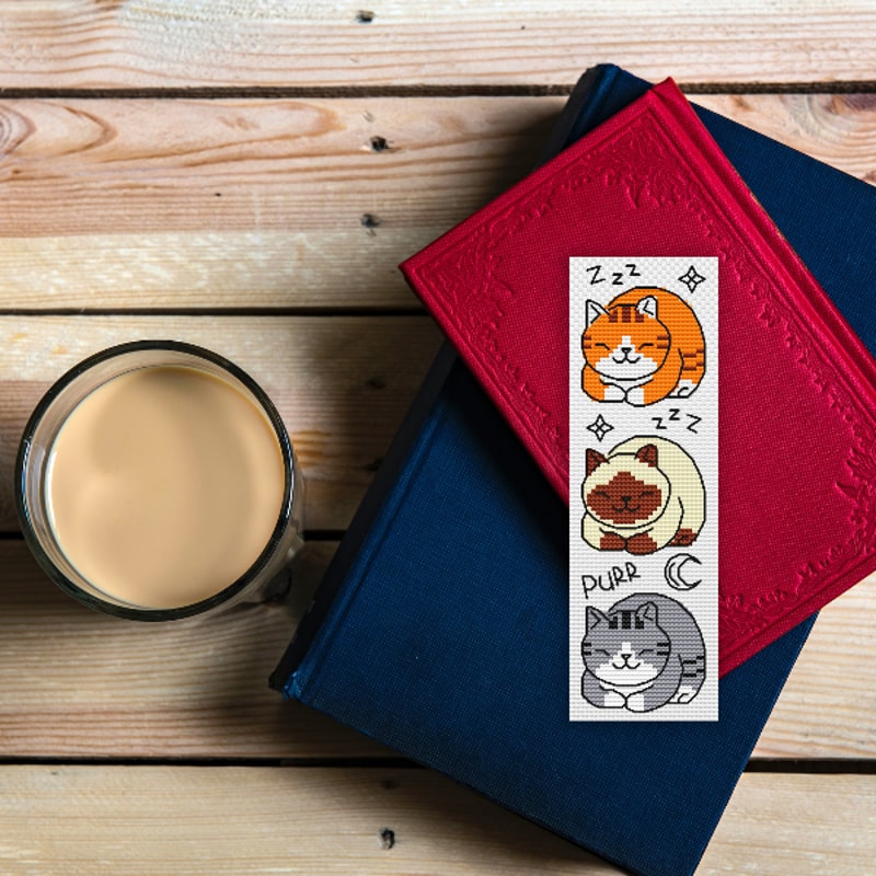 cute bookmark cross stitch pattern cat