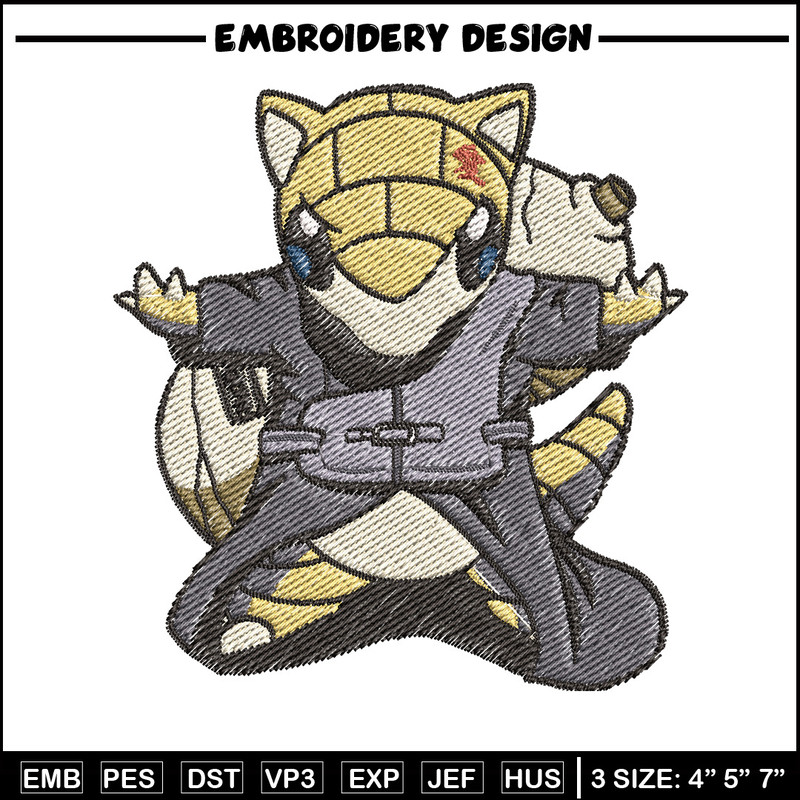 Sandshrew embroidery design, Pokemon embroidery, Anime design, Embroidery file, Digital download, Embroidery shirt.jpg