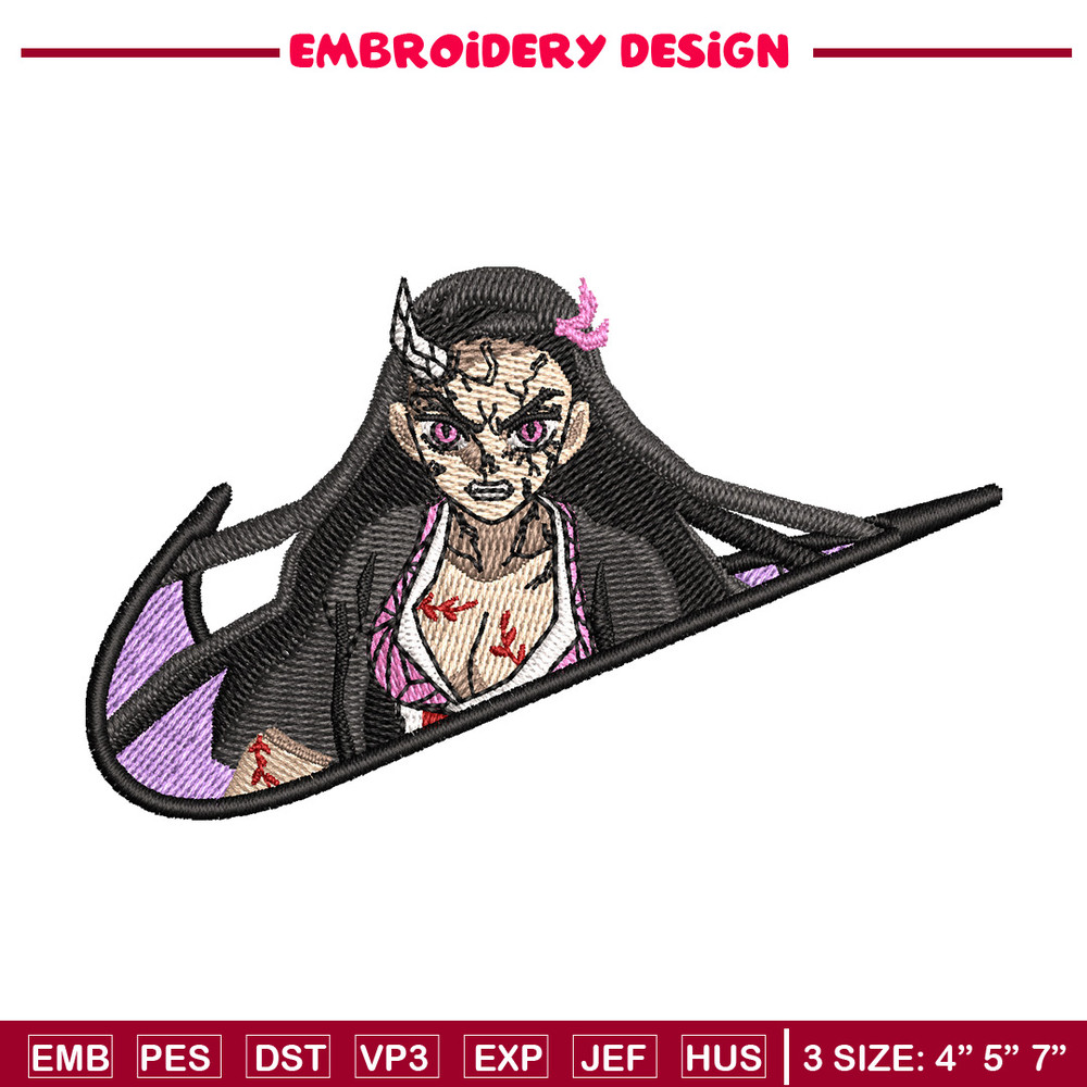Nike x nezuko embroidery design, Nezuko embroidery, Nike design, Embroidery shirt, Embroidery file, Digital download.jpg
