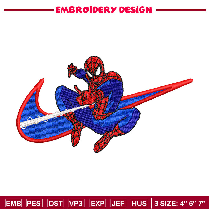 Nike x spiderman embroidery design, Mavel embroidery, Nike design, Embroidery shirt, Embroidery file, Digital download.jpg