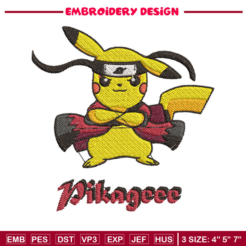 Pikagee embroidery design, Pokemon embroidery, Anime design, Embroidery shirt, Embroidery file, Digital download.jpg
