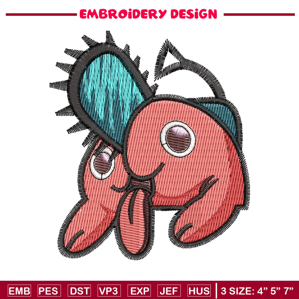Pochita embroidery design, Chainsaw man embroidery, Anime design, Embroidery shirt, Embroidery file, Digital download.jpg