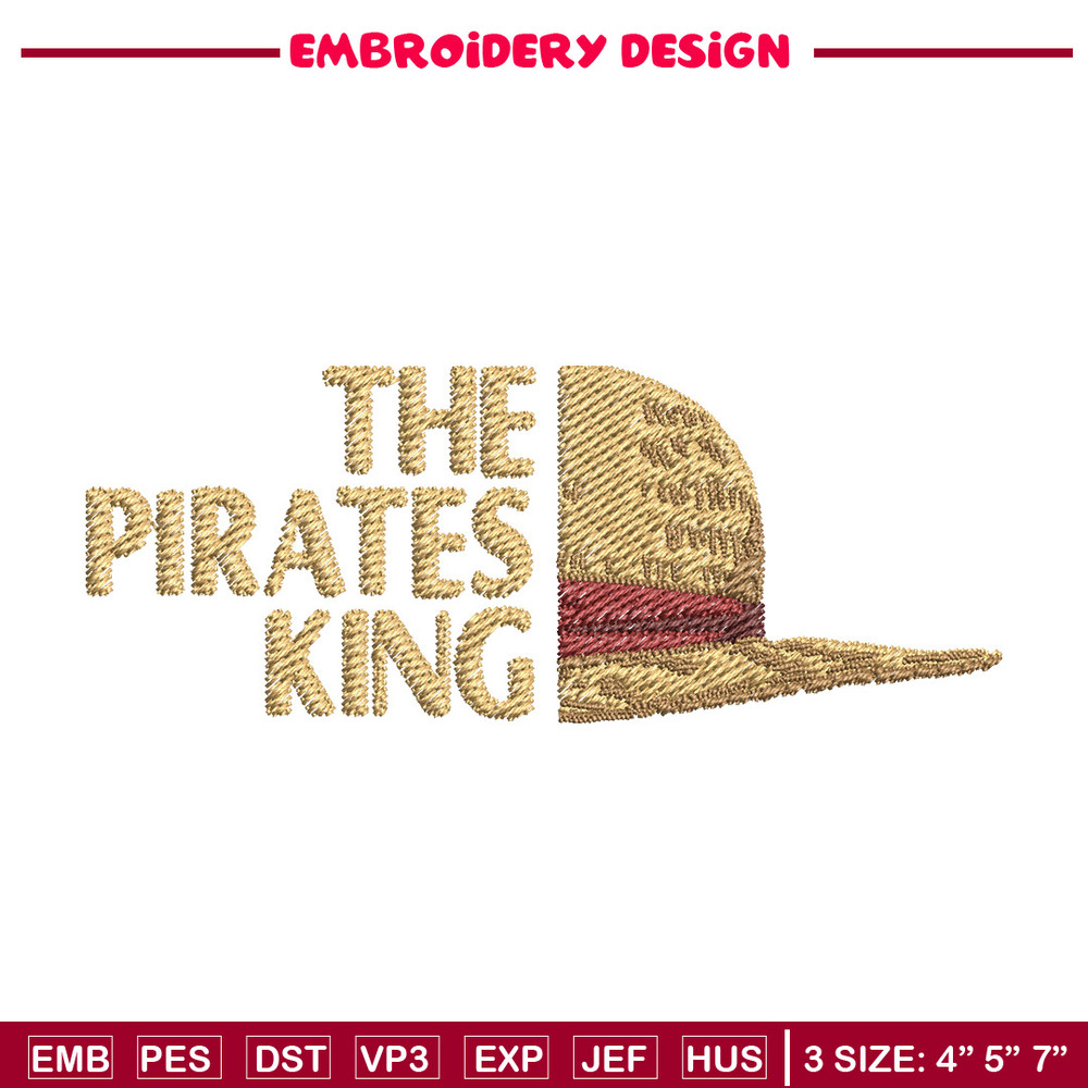 Priates king embroidery design, One piece embroidery, Anime design, Embroidery file, Embroidery shirt, Digital download.jpg