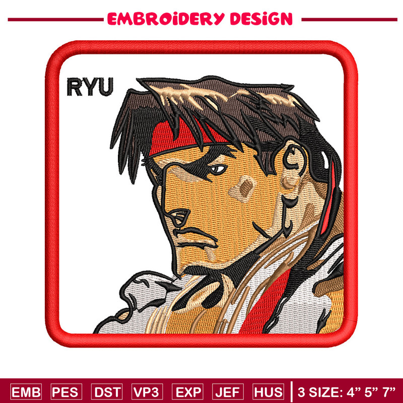 Ryu box embroidery design, Street Fighter embroidery, Anime design, Embroidery file, Embroidery shirt, Digital download.jpg